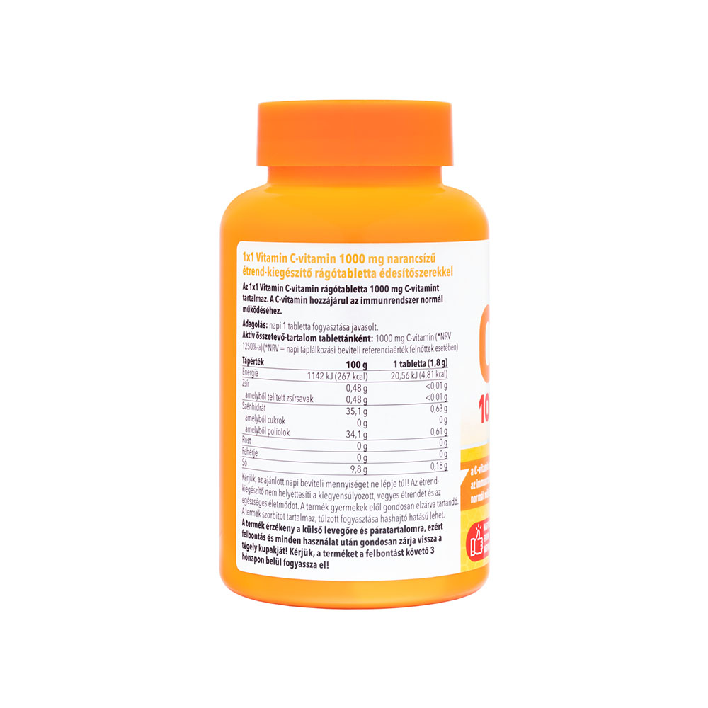 1x1 VITAMIN C-vitamin 1000mg rágótabletta narancs ízű (60db)