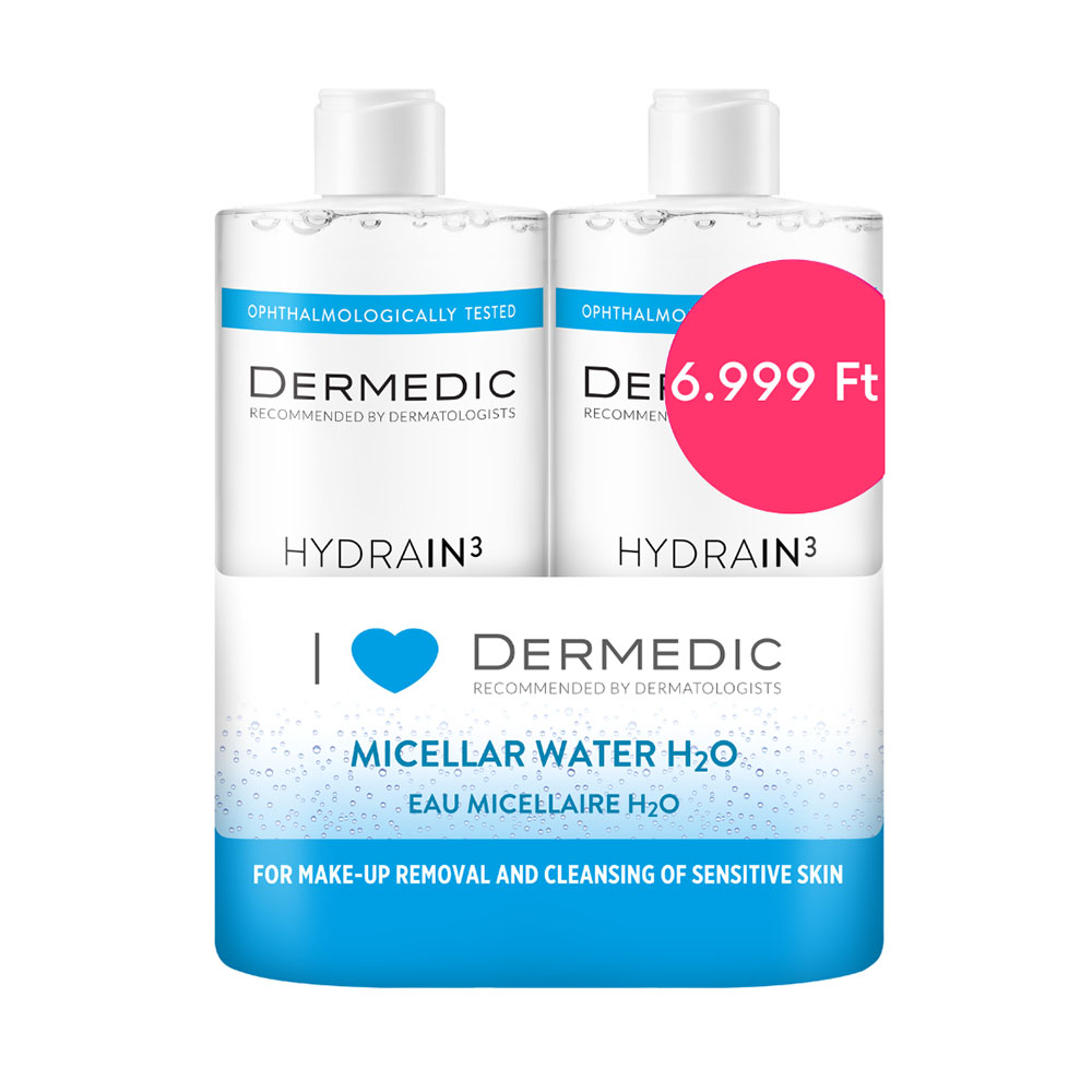 DERMEDIC Hydrain³ Micellás víz H²O duo limitált (500ml+500ml)