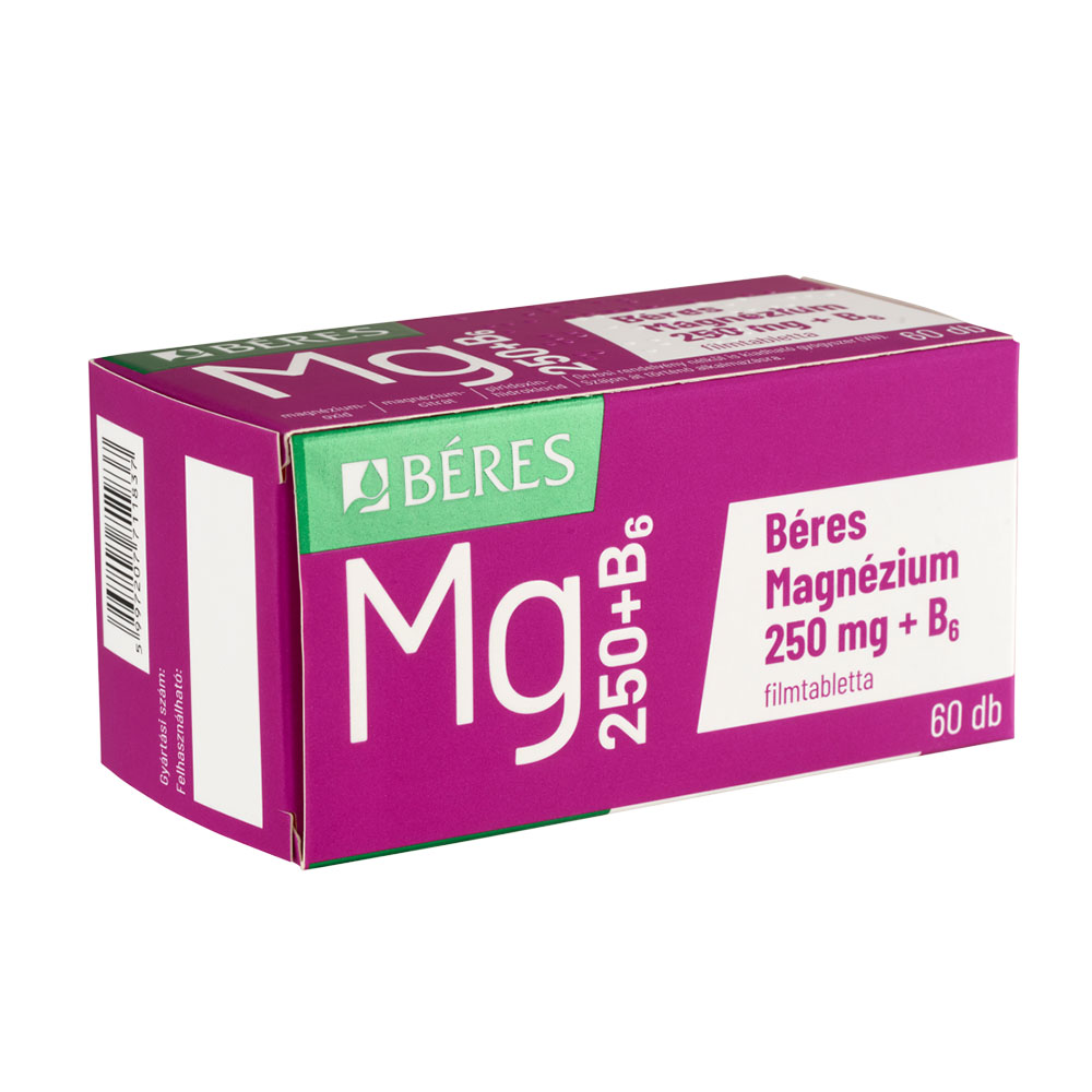BÉRES Magnézium 250 mg + B6 filmtabletta (60db)