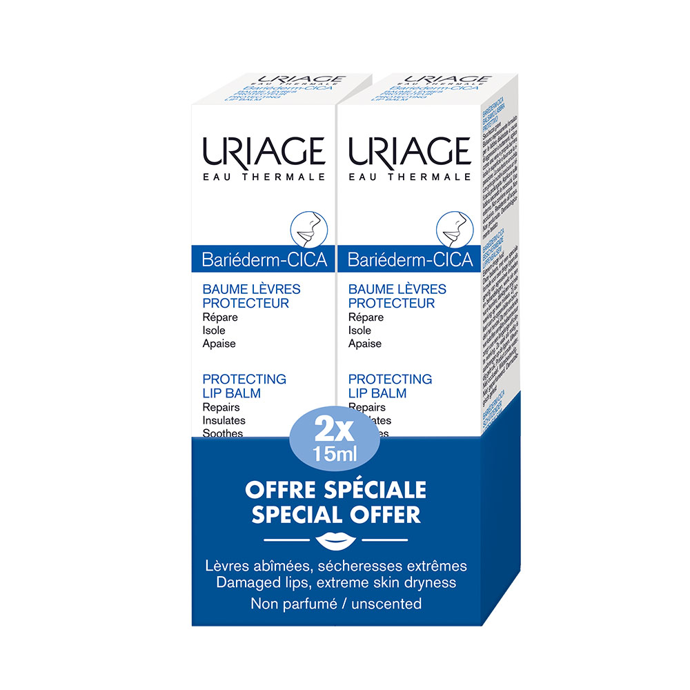 URIAGE Bariéderm Cica ajakápoló balzsam DUOPACK (15ml+15ml)