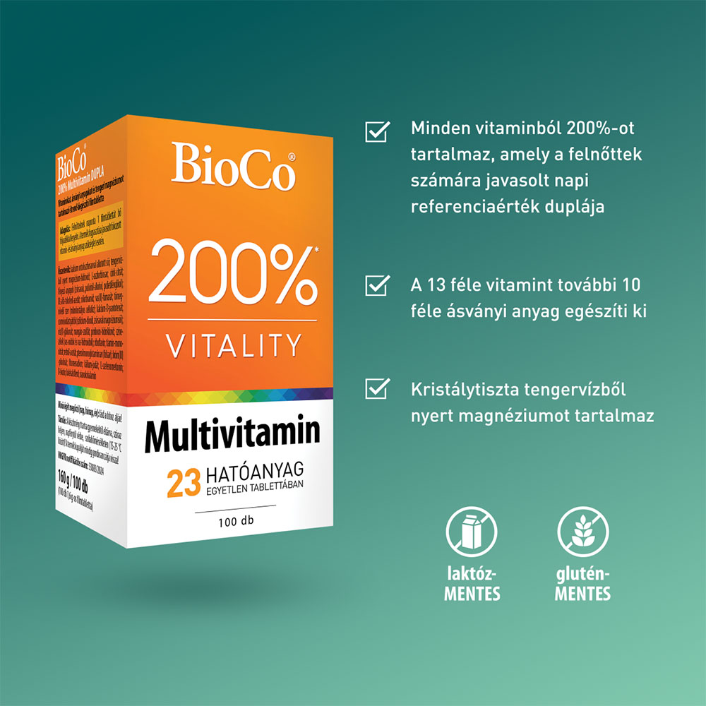 BIOCO 200% Multivitamin dupla filmtabletta (100db)