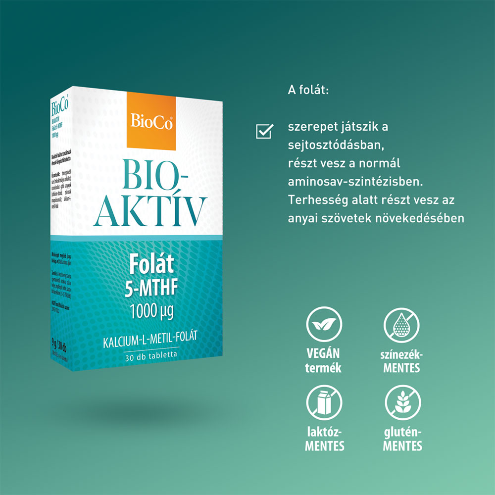 BIOCO Bioaktív Folát 5-MTHF 1000 μg tabletta (30db)