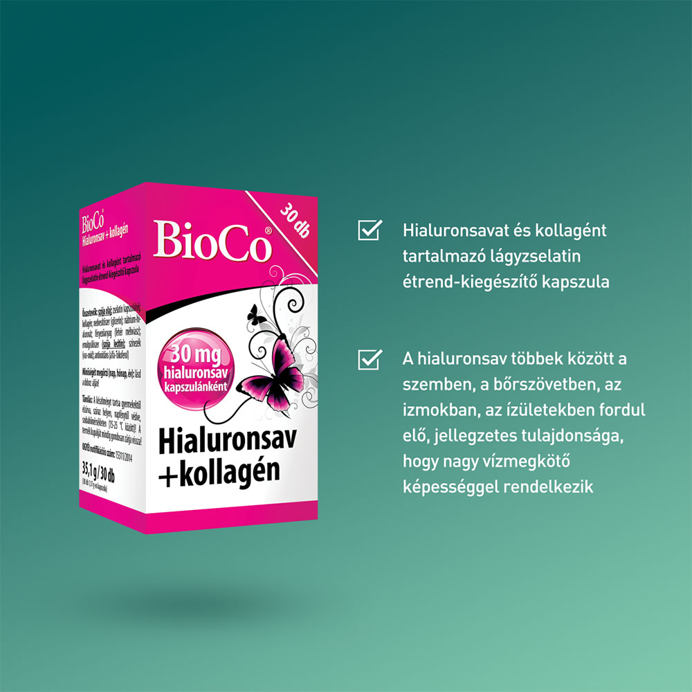 BIOCO Hialuronsav+kollagén kapszula (30db)