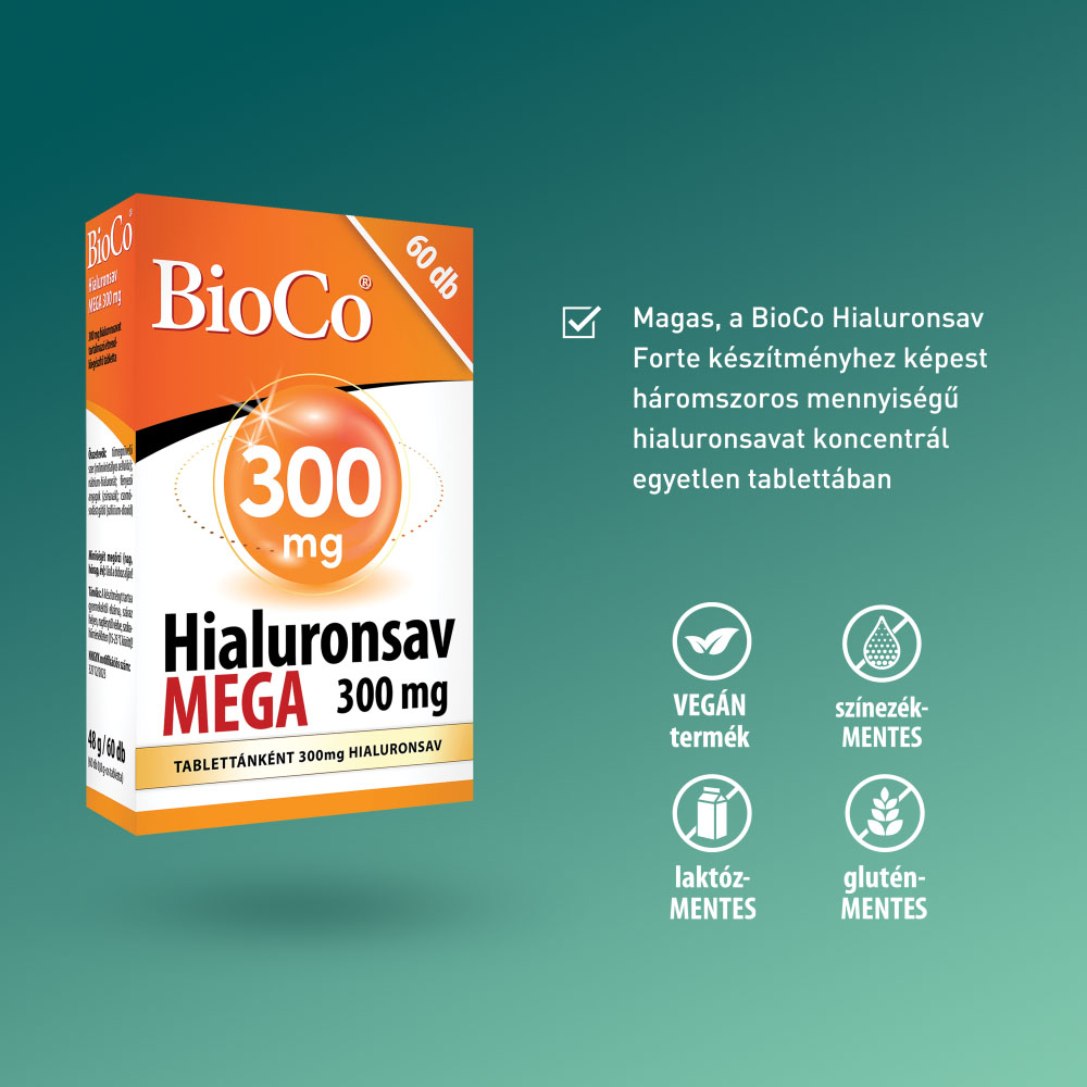 BIOCO Hyaluronsav MEGA 300mg tabletta (60db)