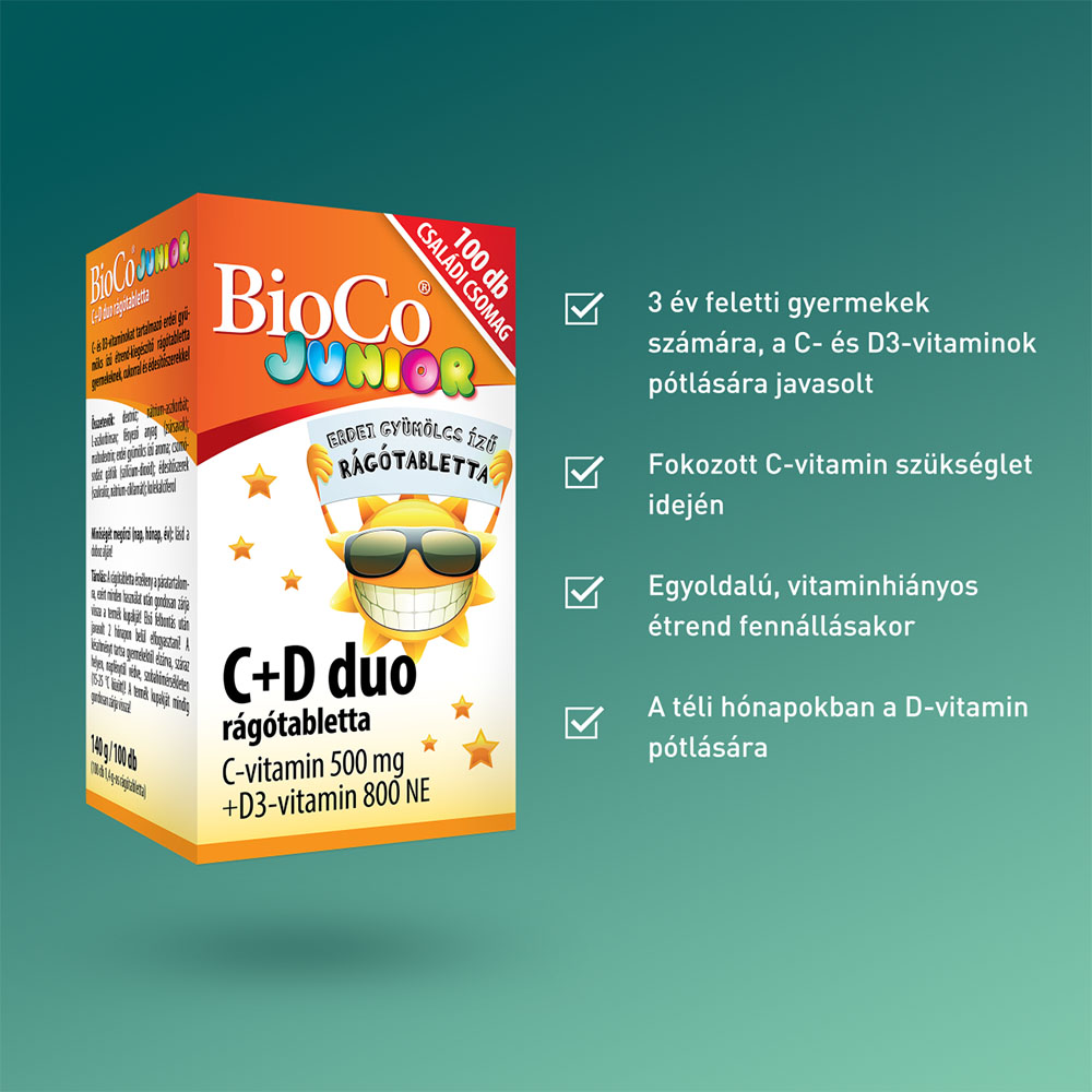 BIOCO C+D duo junior rágótabletta (100db)