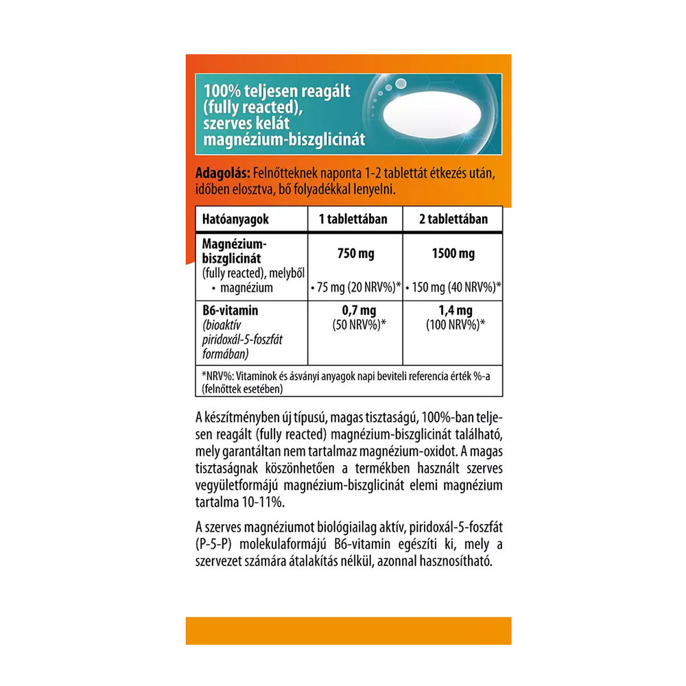 BIOCO Magnézium-biszglicinát + bioaktív B6 tabletta (90db)