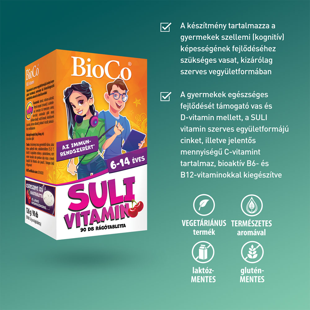 BIOCO Suli vitamin cseresznyés rágótabletta  (90db)