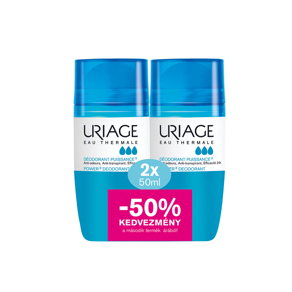 URIAGE DEO Intenzív izzadásgátló golyós dezodor DUOPACK (50ml+50ml)