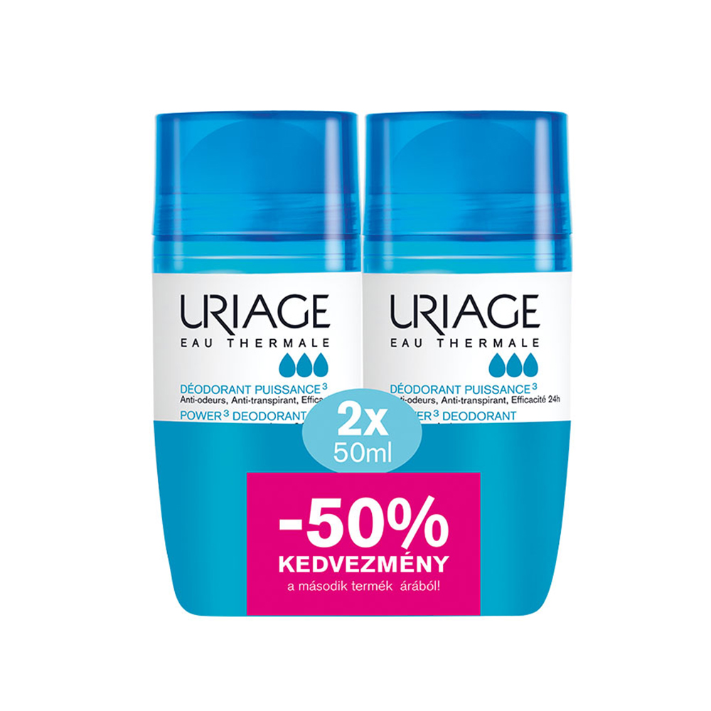 URIAGE DEO Intenzív izzadásgátló golyós dezodor DUOPACK (50ml+50ml)