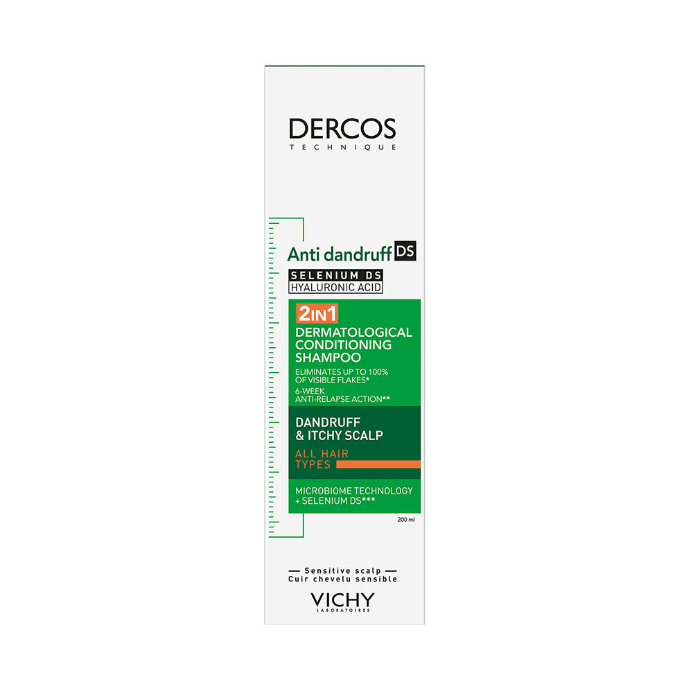 VICHY Dercos 2in1 sampon és balzsam korpásodás ellen (200ml)