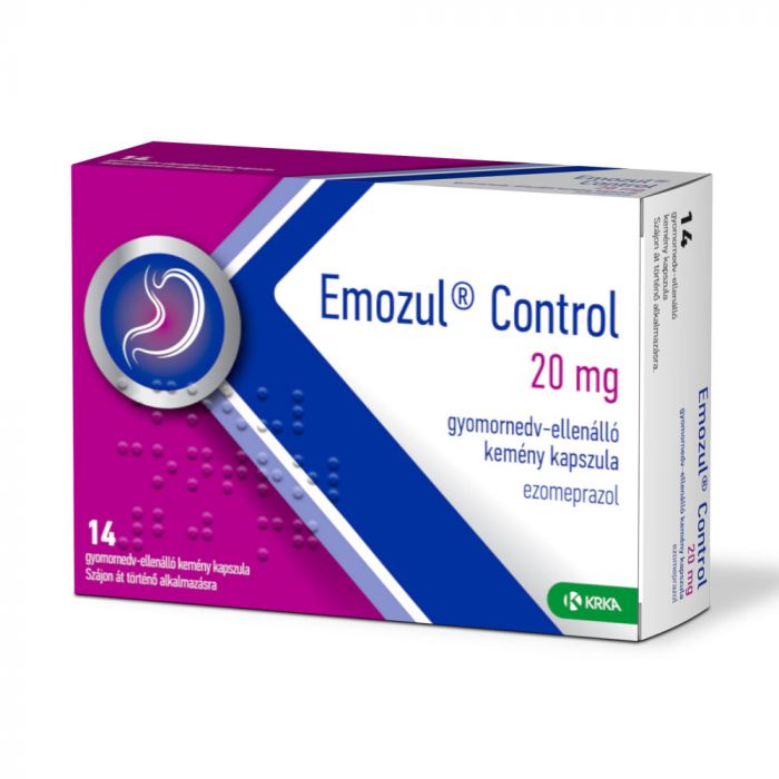 EMOZUL Control 20 mg gyomornedv-ellenálló kemény kapszula (14db)