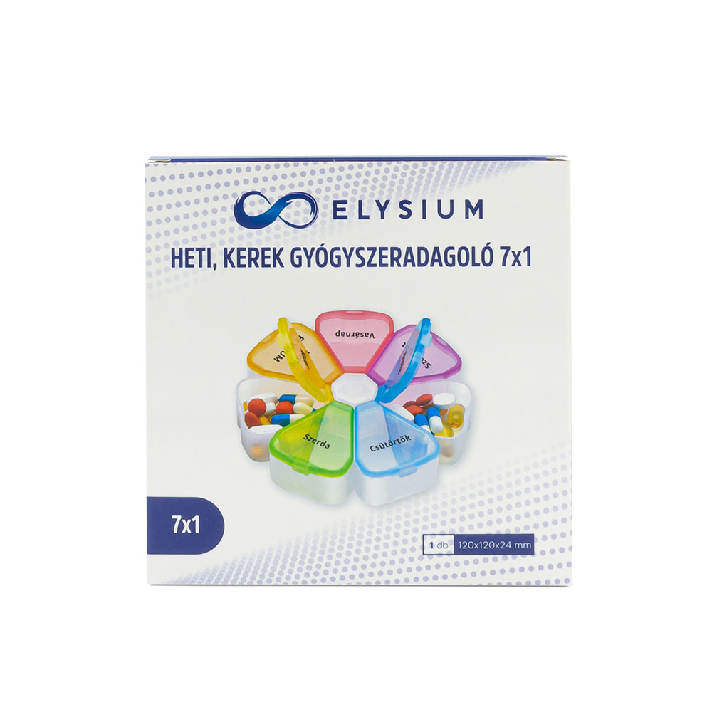 ELYSIUM heti kerek gyógyszeradagoló - 7x1 (1db)