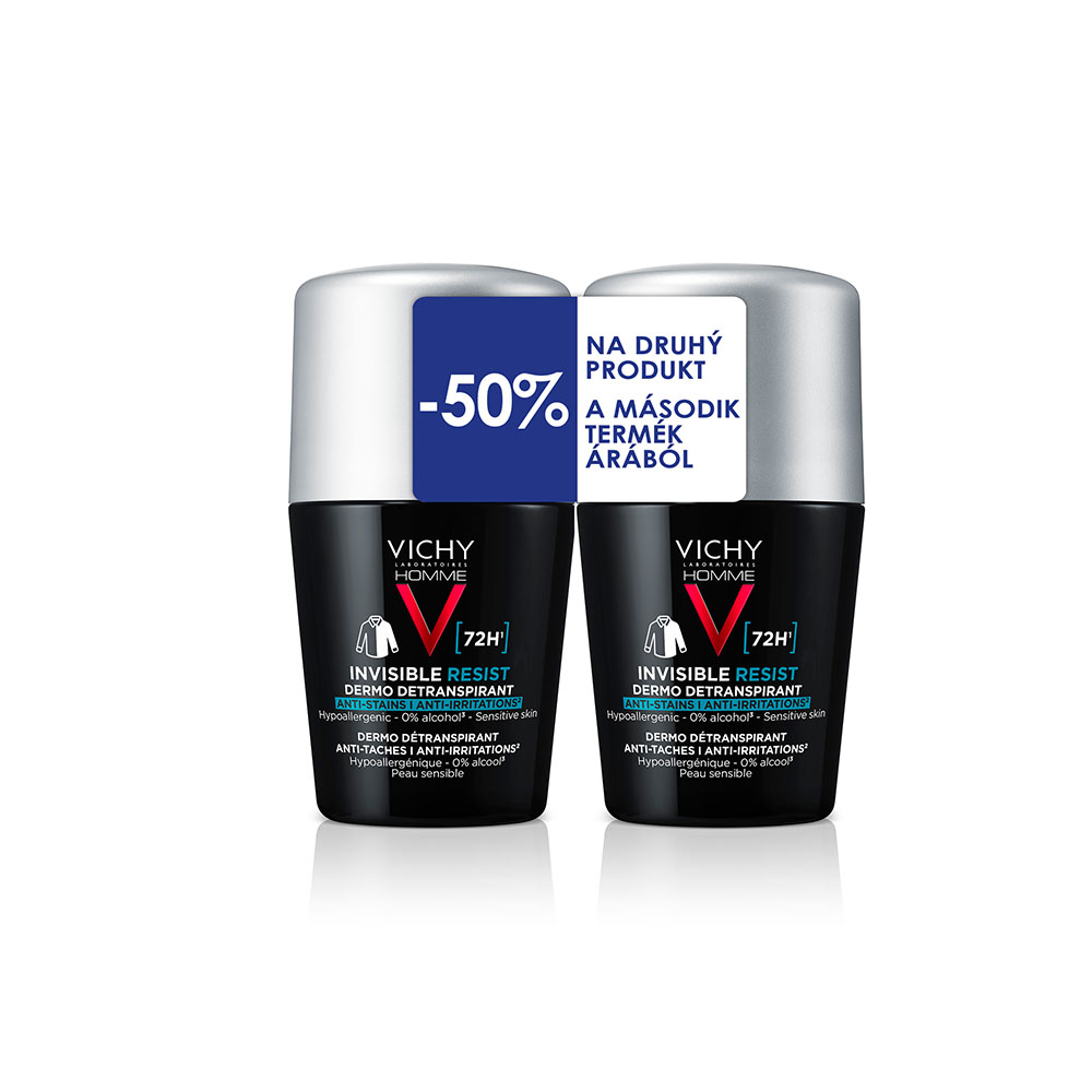 VICHY Homme Invisible Resist 72H foltmentes dezodor duopack (50ml+50ml)