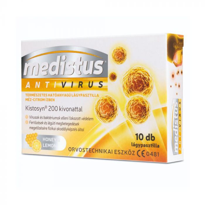 MEDISTUS Antivirus lágypasztilla méz-citrom ízben (10db)