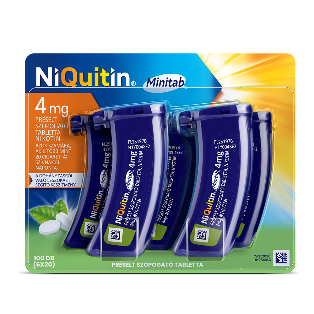 NIQUITIN Minitab 4mg préselt szopogató tabletta (5 x 20db)