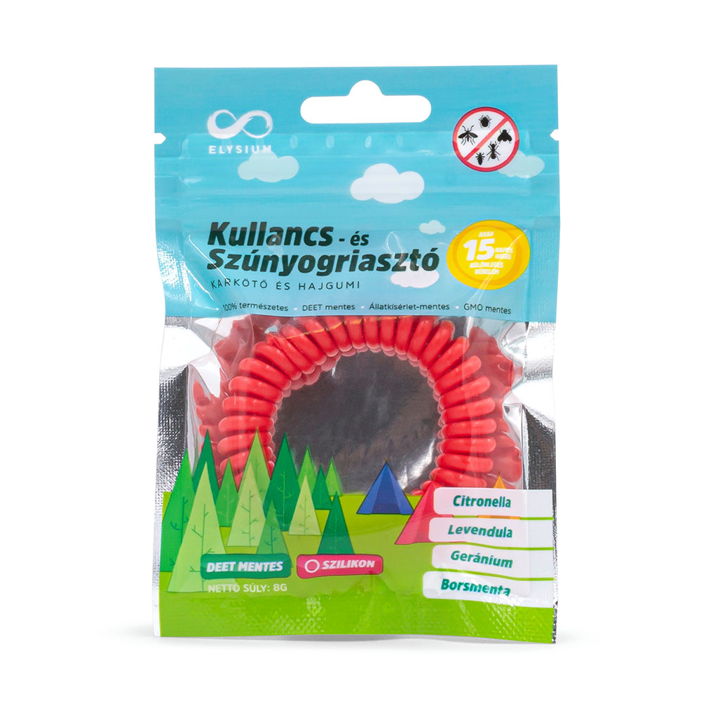 ELYSIUM kullancs- és szúnyogriasztó szilikon karkötő és hajgumi (1db)