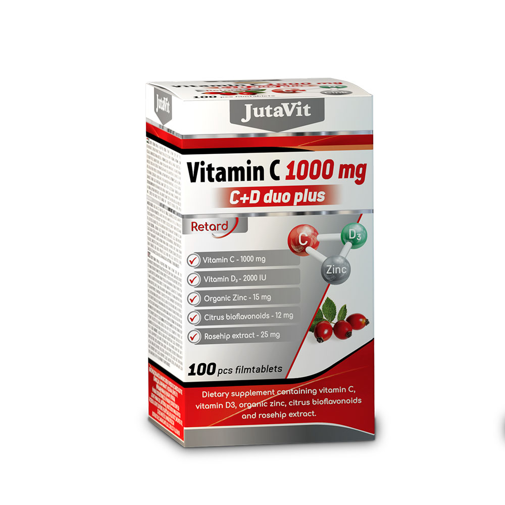 JUTAVIT C-vitamin 1000mg C+D duo plus retard filmtabletta (100db)