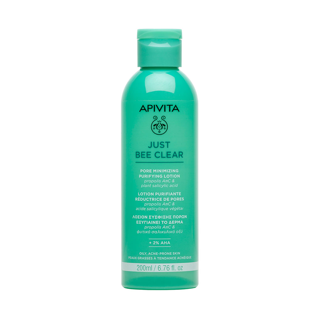 APIVITA JUST BEE CLEAR pórusösszehúzó mélytisztító lotion zsíros, pattanásokra hajlamos bőrre (200ml)