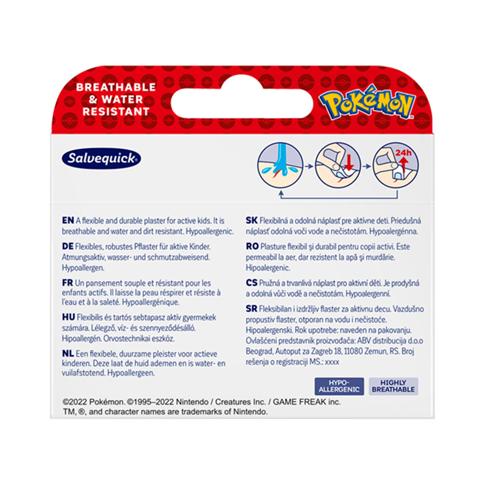 SALVEQUICK Pokémon sebtapasz (20db)