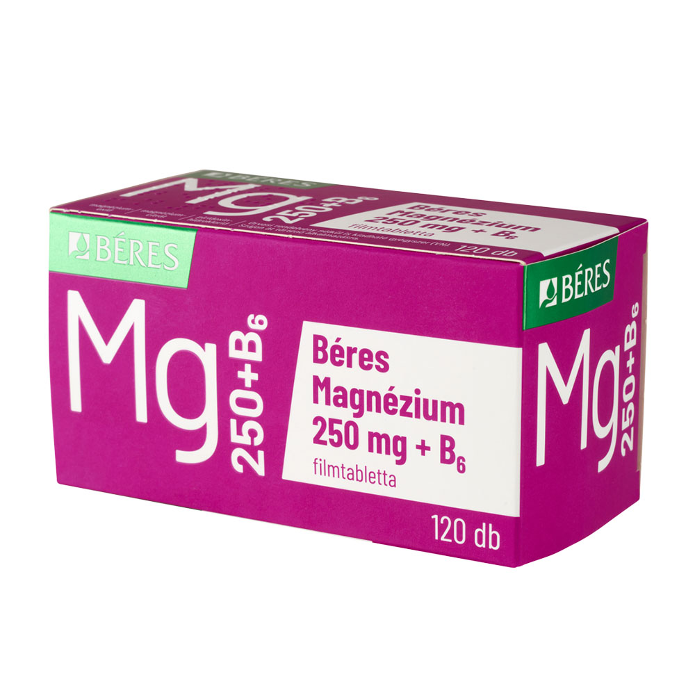 BÉRES Magnézium 250 mg + B6 filmtabletta (120db)