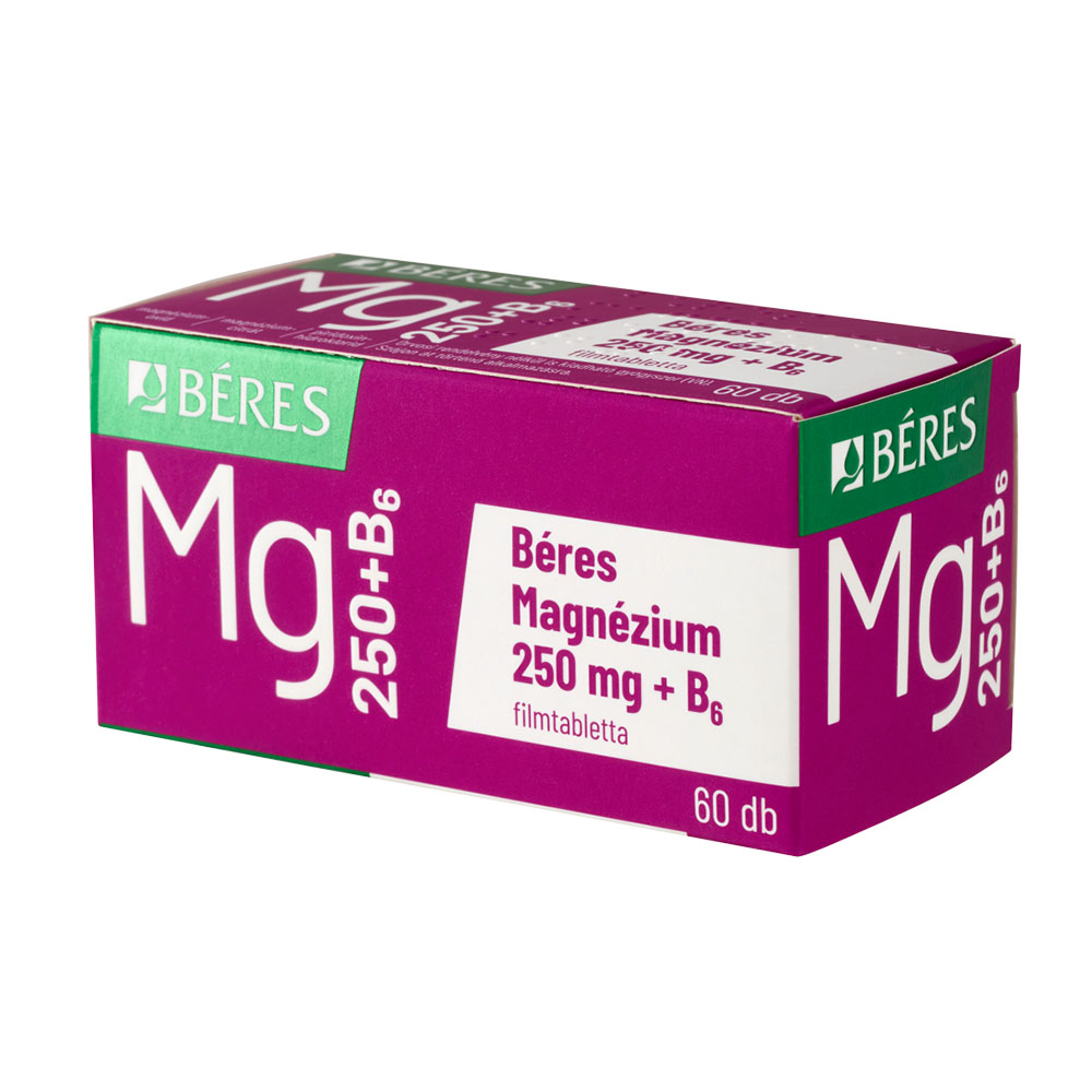 BÉRES Magnézium 250 mg + B6 filmtabletta (60db)