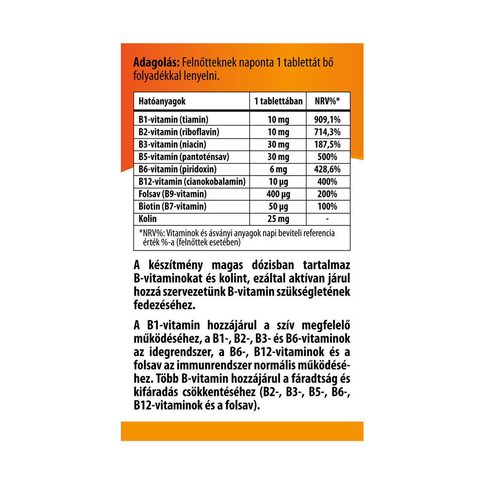 BIOCO B-vitamin komplex Forte tabletta (100db)