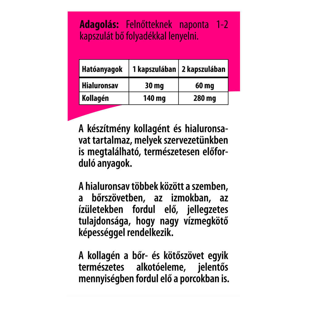 BIOCO Hialuronsav+kollagén kapszula (30db)