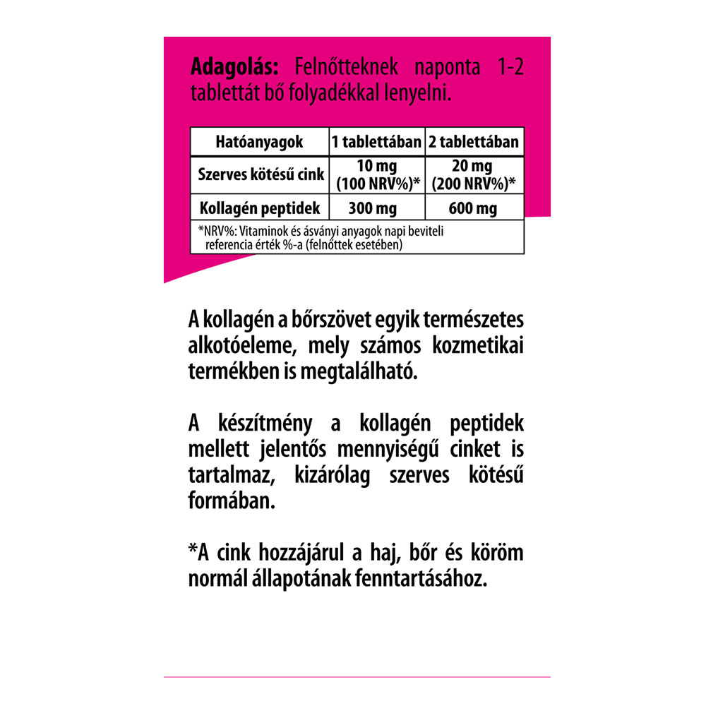 BIOCO Kollagén tripla szerves cinkkel tabletta (60db)