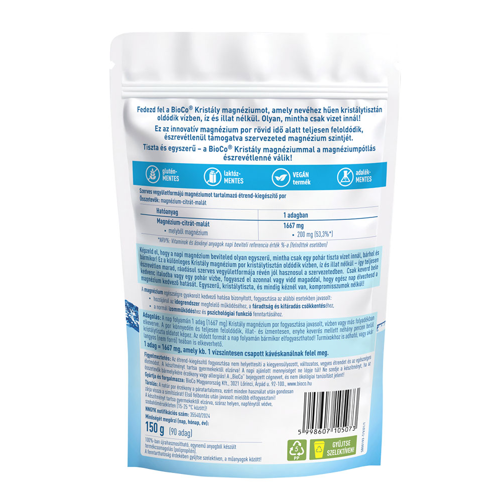 BIOCO Kristály magnézium tasakos por (150g)