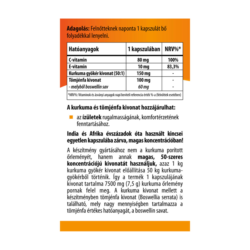 BIOCO Kurkuma kivonat 7500 tömjénfa kivonattal kapszula (60db)
