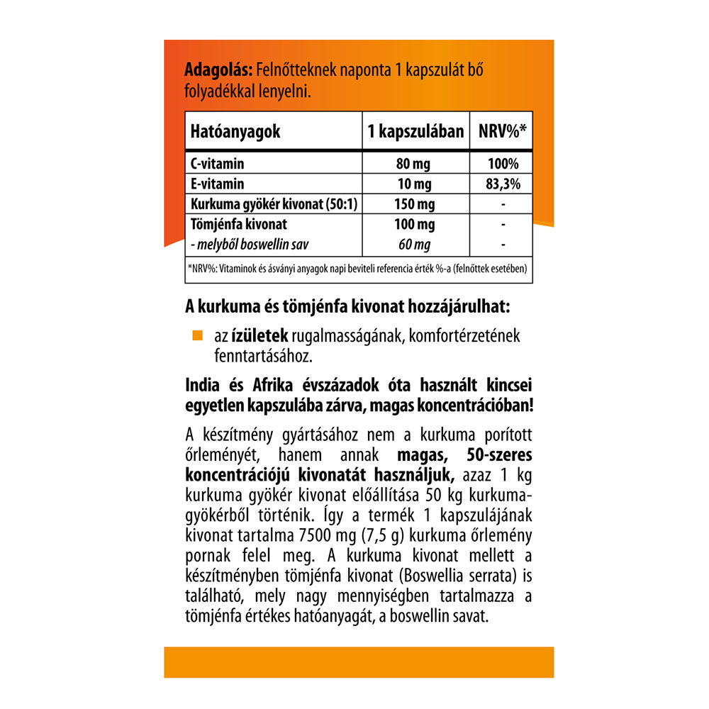BIOCO Kurkuma kivonat 7500 tömjénfa kivonattal kapszula (60db)