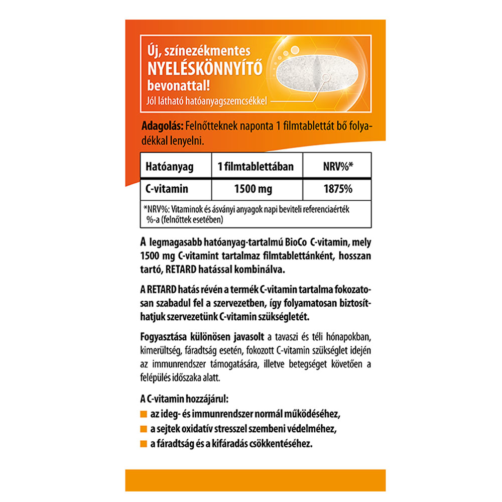 BIOCO Mega C-vitamin 1500mg retard filmtabletta (100db)