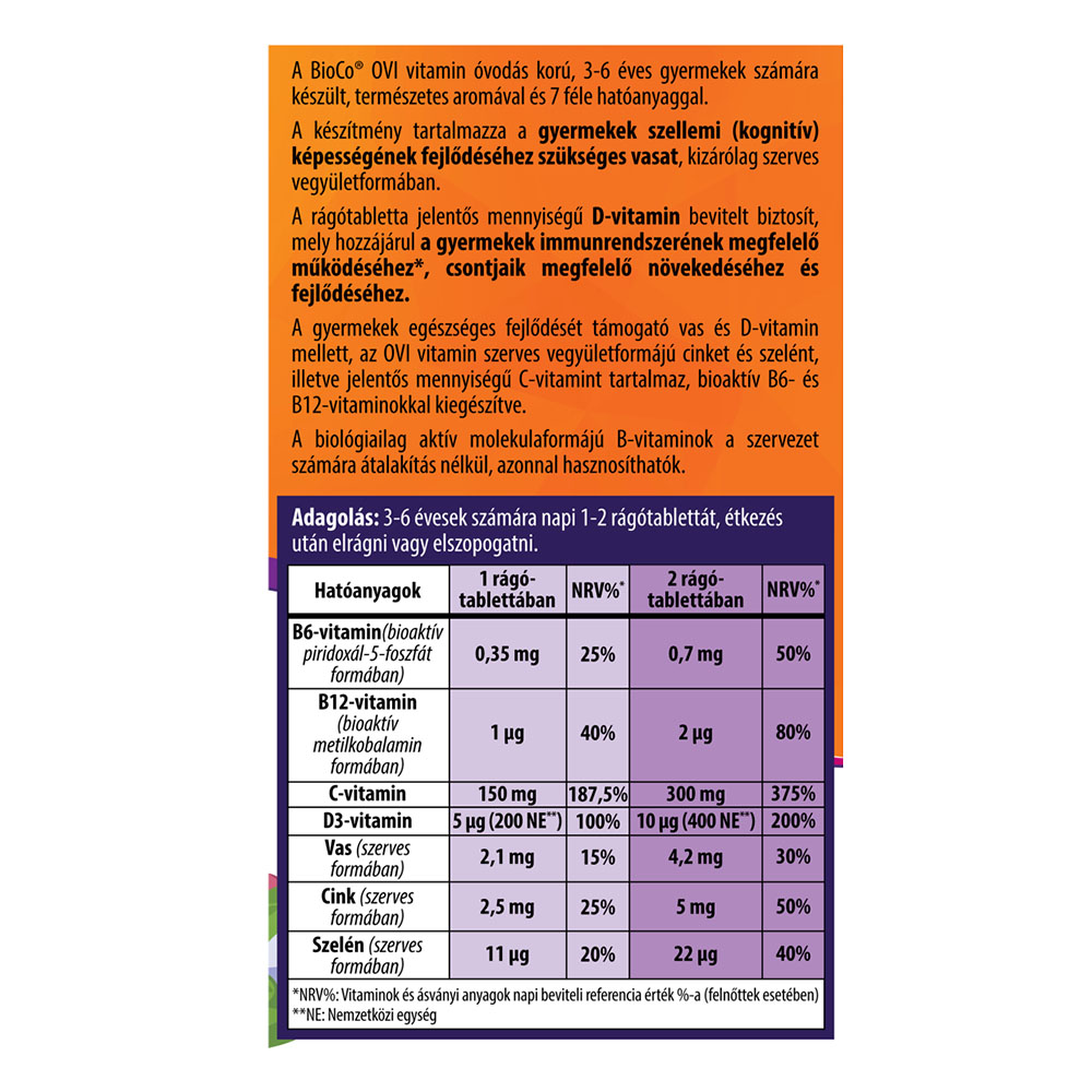 BIOCO Ovi vitamin rágótabletta (90db)