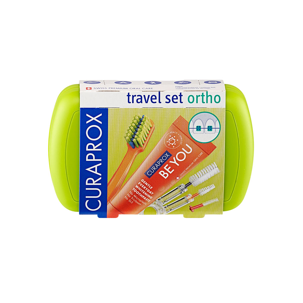 CURAPROX Ortho Travel Set fogszabályzóhoz zöld 