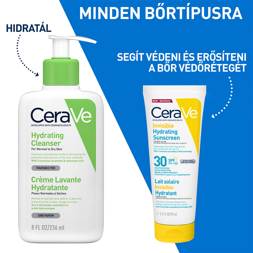 CERAVE Hidratáló fényvédő tej arcra-testre SPF30 (75ml)