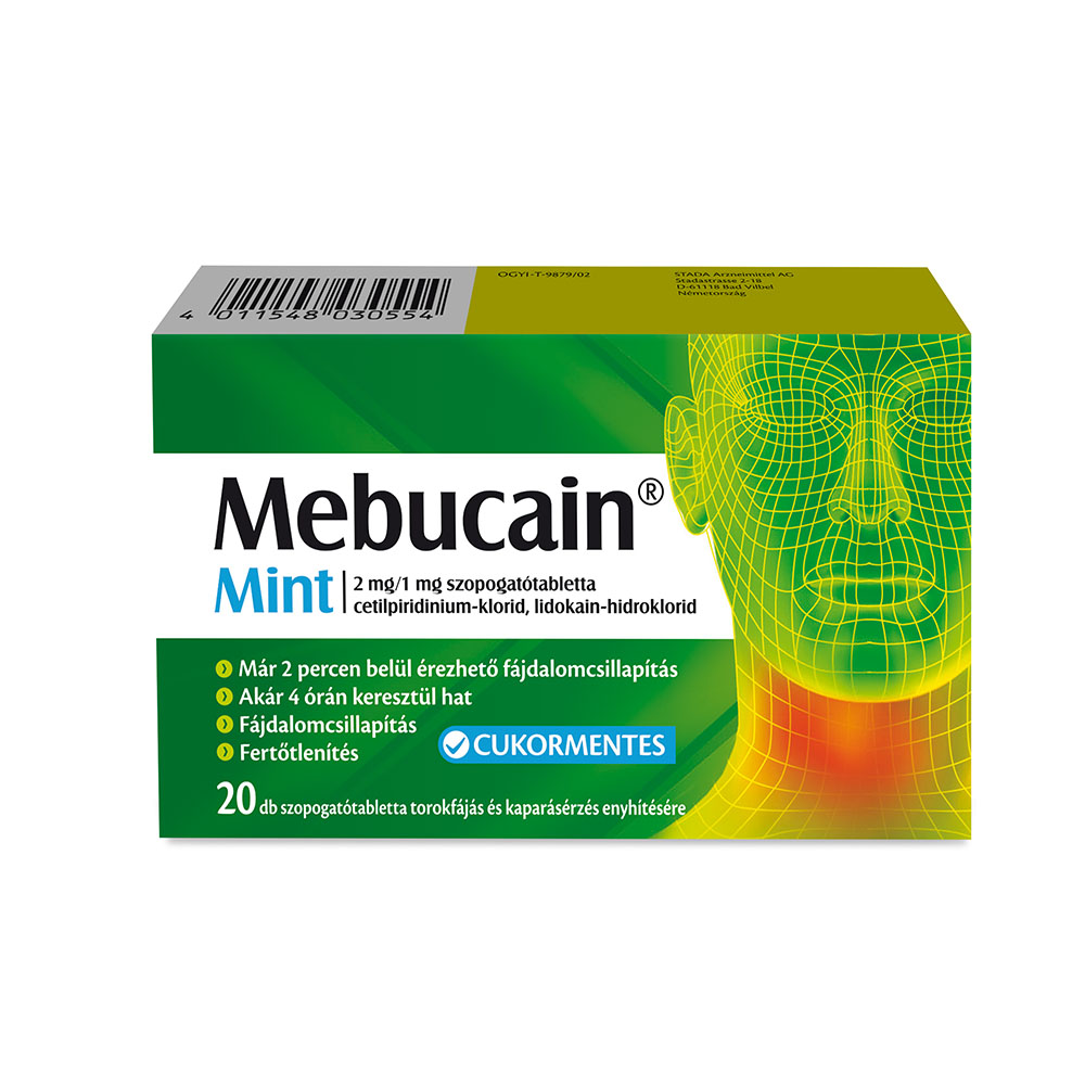 MEBUCAIN Mint 2mg/1mg szopogató tabletta (20db)