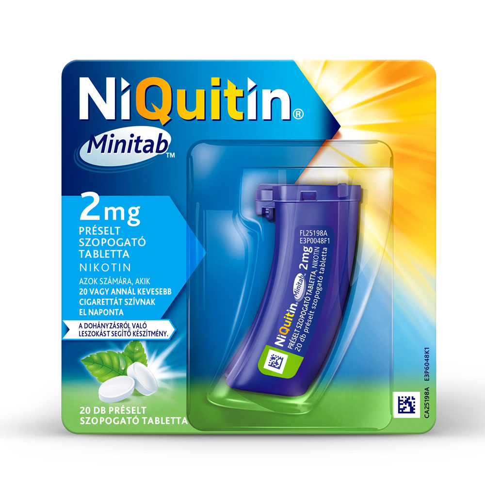 NIQUITIN Minitab 2 mg préselt szopogató tabletta (20db)