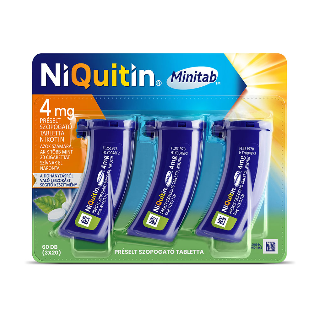 NIQUITIN Minitab 4 mg préselt szopogató tabletta (3 x 20db)