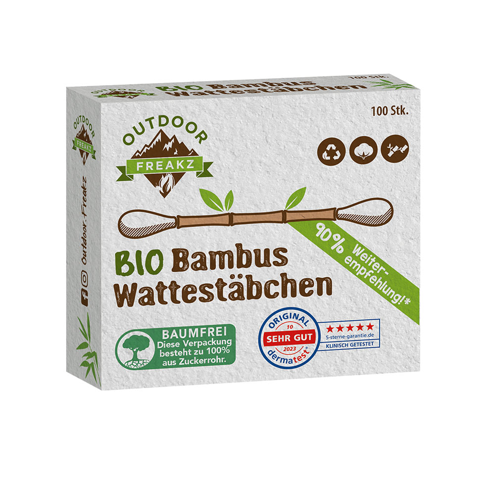 OUTDOOR FREAKZ Bio Bambusz fültisztító pálcika (100db)