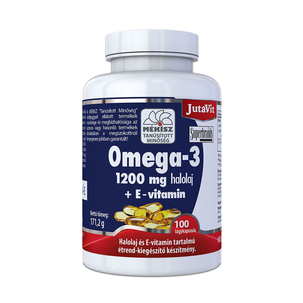 JUTAVIT Omega-3 1200mg halolaj+E-vitamin kapszula (100db)