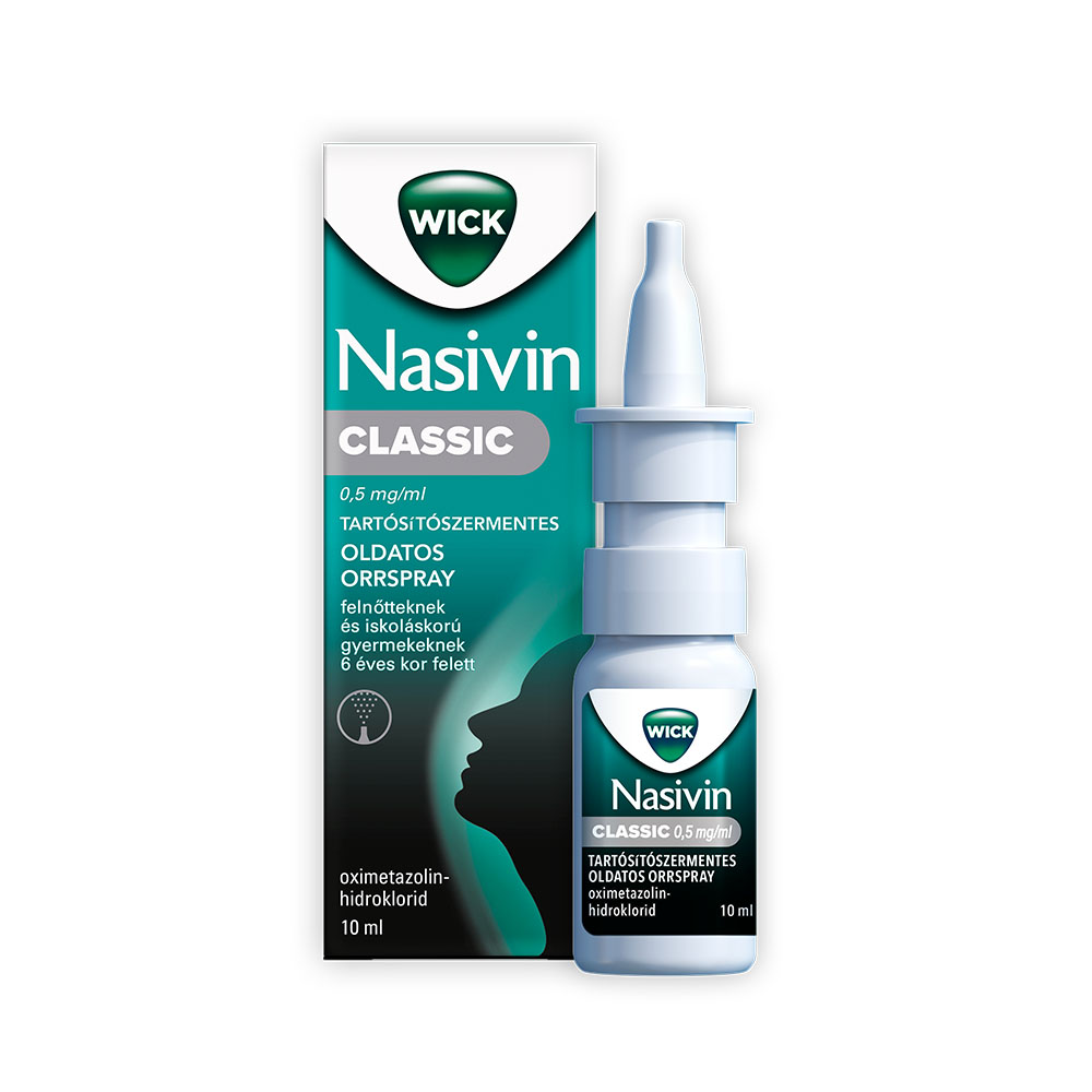 NASIVIN Classic 0,5mg/ml tartósítószermentes oldatos orrspray (10ml)