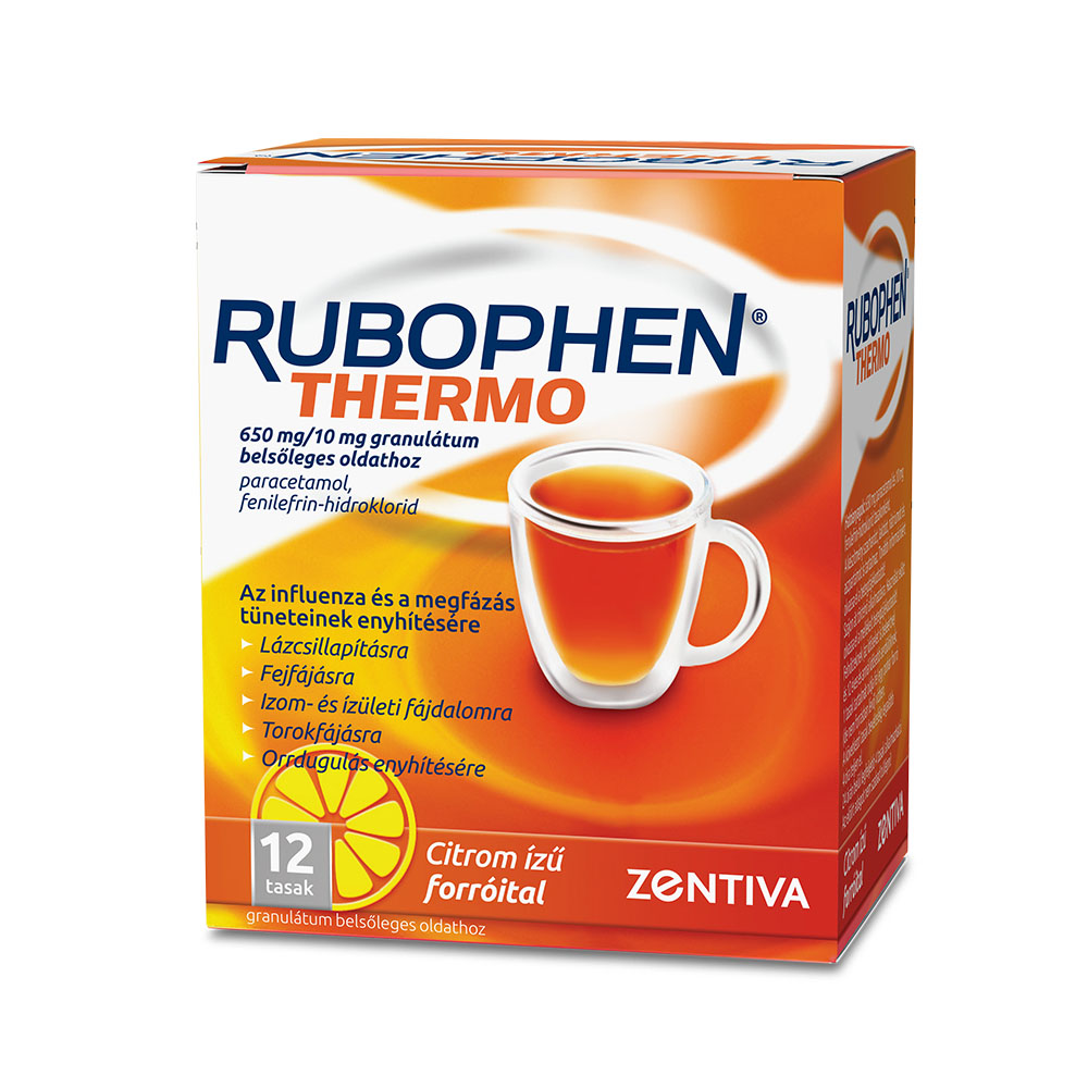 RUBOPHEN Thermo 650mg/10mg citromízű granulátum belsőleges oldathoz (12db)