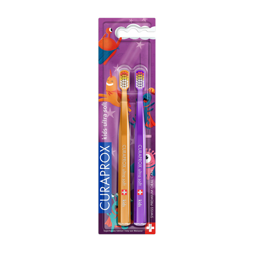 CURAPROX CS Kids ultra soft Superheroes Edition fogkefe duopack (2db)