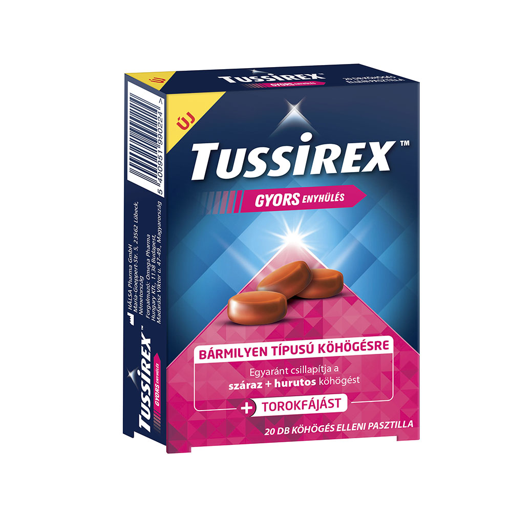TUSSIREX Köhögés elleni pasztilla (20db)