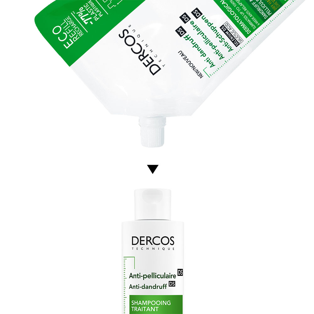 VICHY Dercos korpásodás elleni sampon száraz hajra, érzékeny fejbőrre utántöltő (500ml)