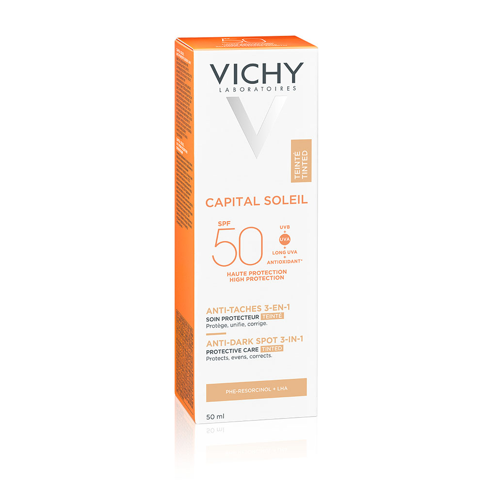 VICHY Capital Soleil Színezett 3in1 napvédő krém barna foltok ellen SPF50+ (50ml)