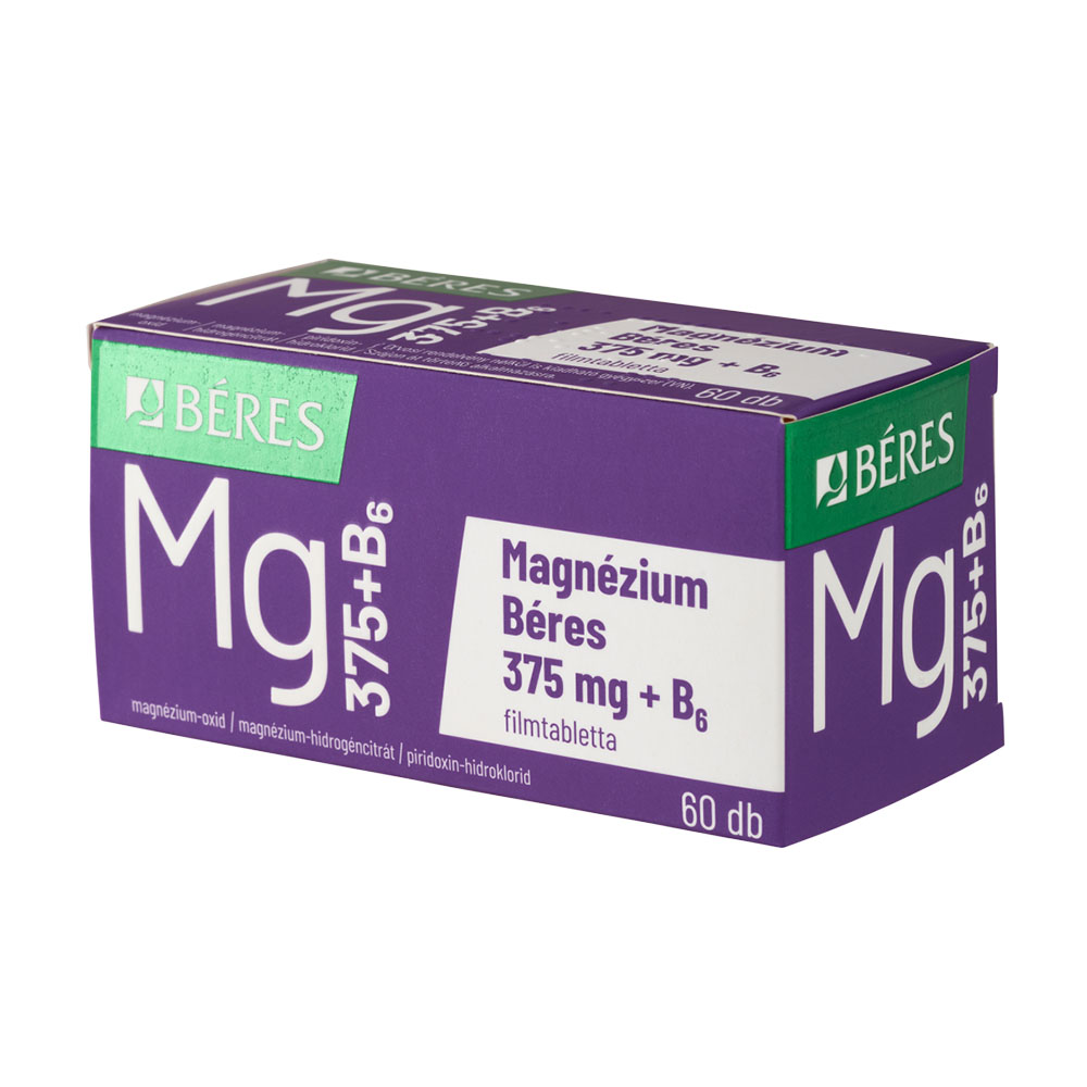 BÉRES Magnézium 375mg+B6 filmtabletta (60db)