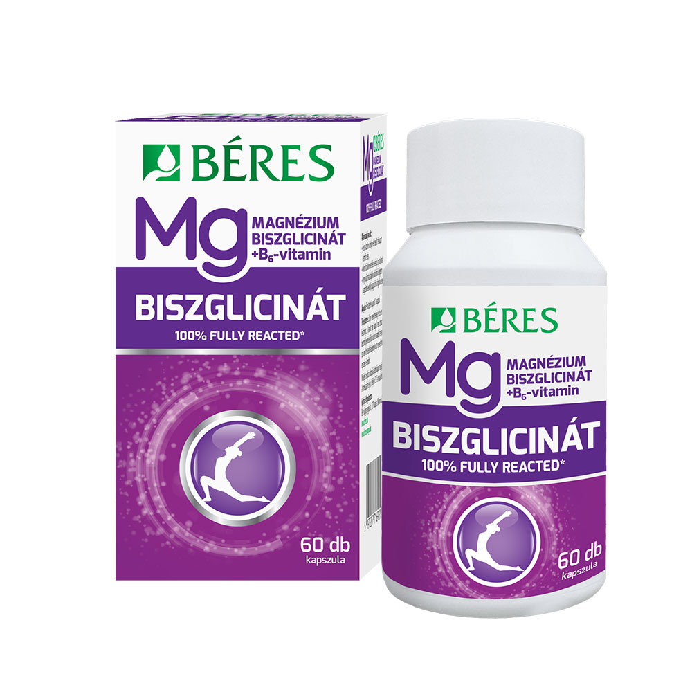 BÉRES Magnézium-biszglicinát + B6 -vitamin kapszula (60db)