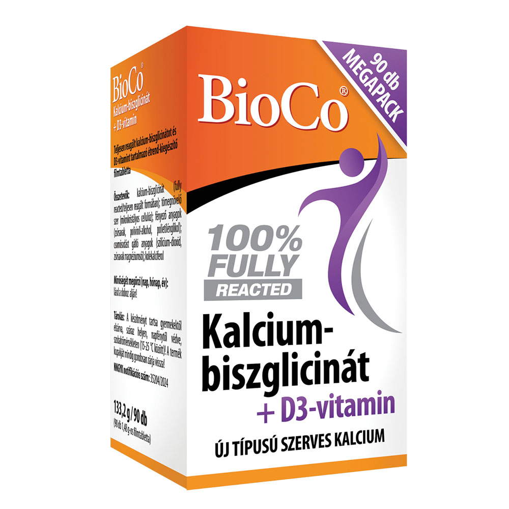 BIOCO Kalcium biszglicinát D3-vitamin filmtabletta (90db)