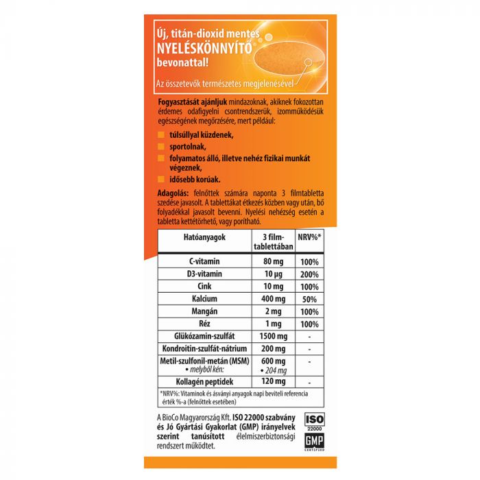 BIOCO Porc & Izom Csont Komplex filmtabletta (60db)